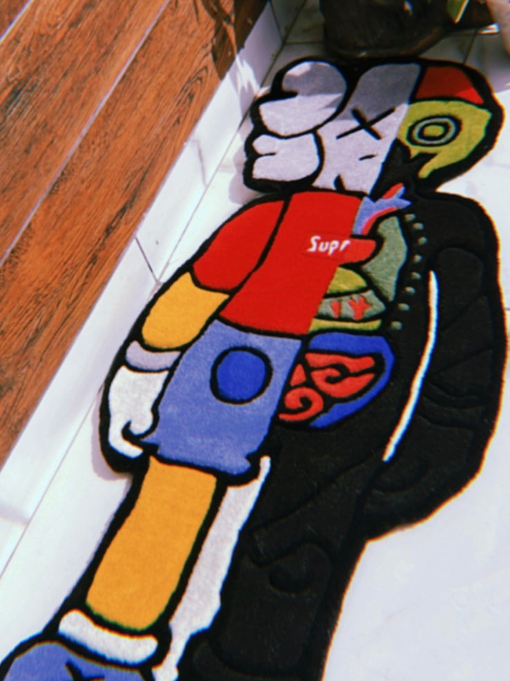 Kaws Dissect x Supreme Hand-Tufted Rug low angle
