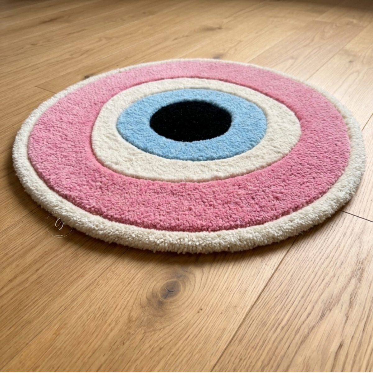 Pink Evil Eye Hand Tufted Rug