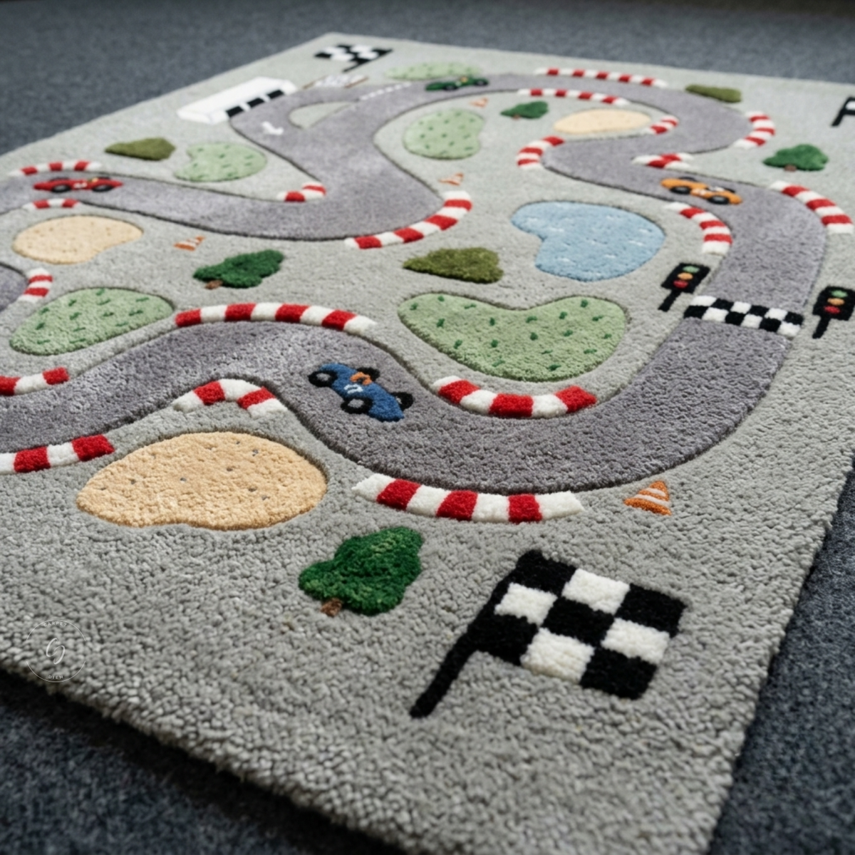 Race Track Play Hand-Tufted Rug