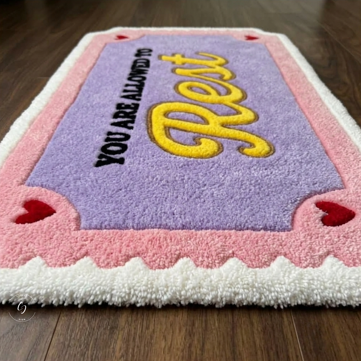 You Are Allowed To Rest Hand Tufted Rug