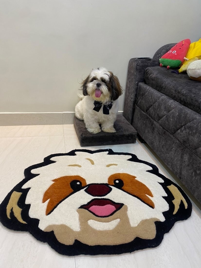 Shih Tzu Face Hand-Tufted Rug