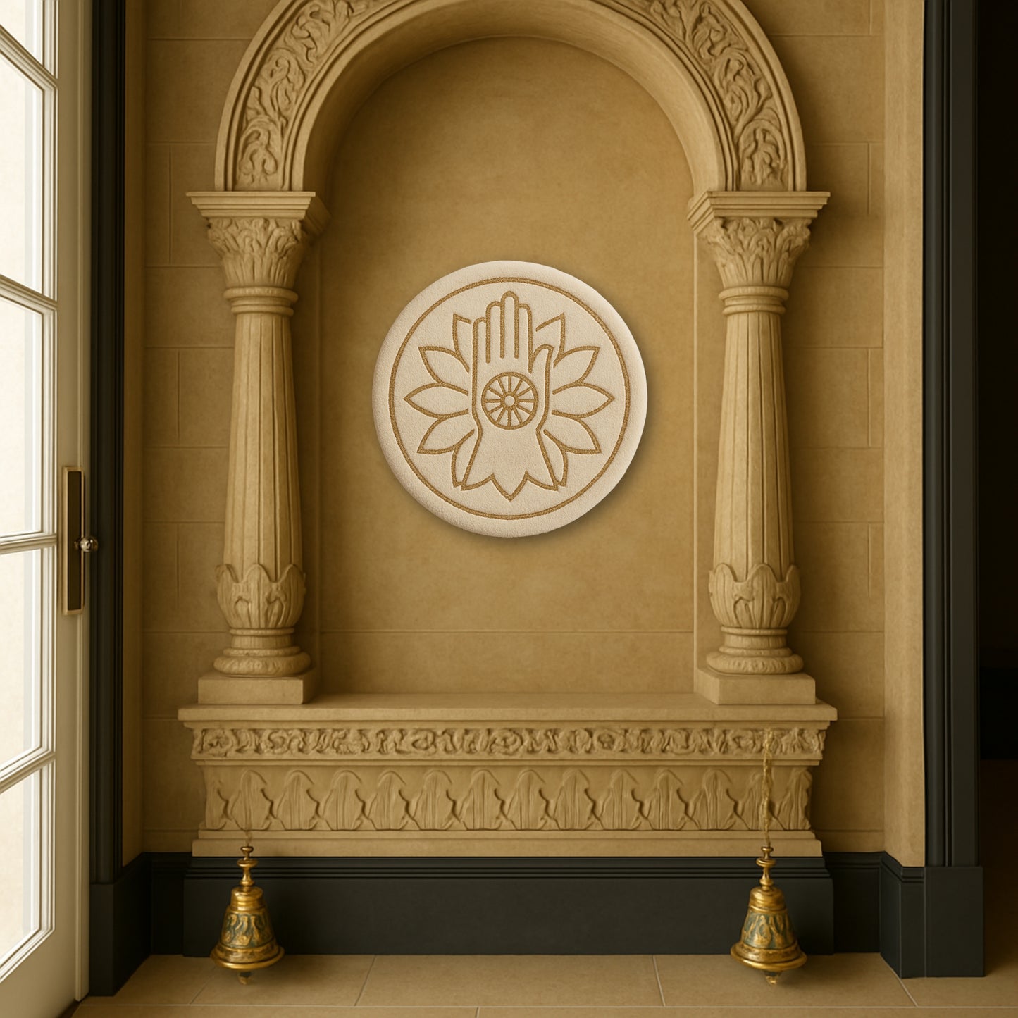 Ahimsa Parmo Dharma Hand-Tufted Wall Rug