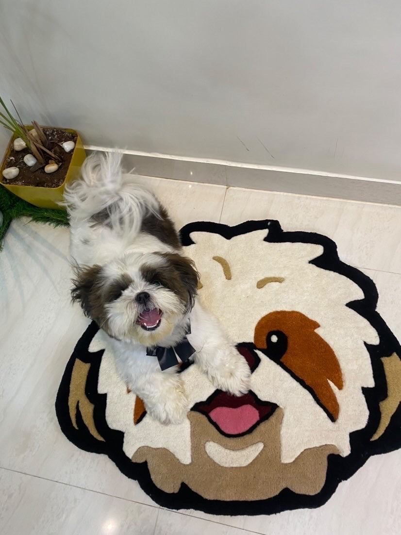 Shih Tzu Face Hand-Tufted Rug