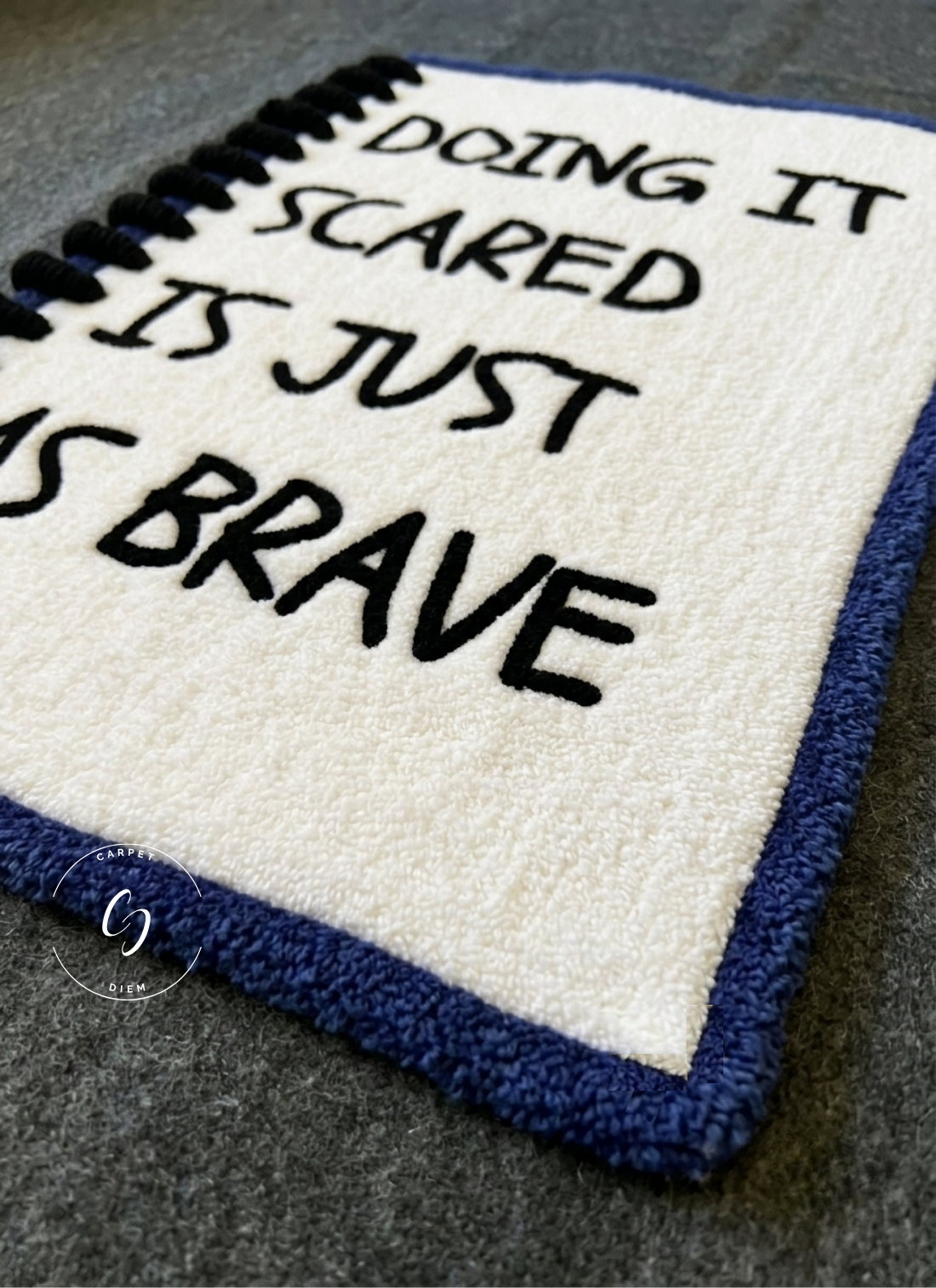 Doing It Scared Is Just As Brave 3D Hand-Tufted Rug