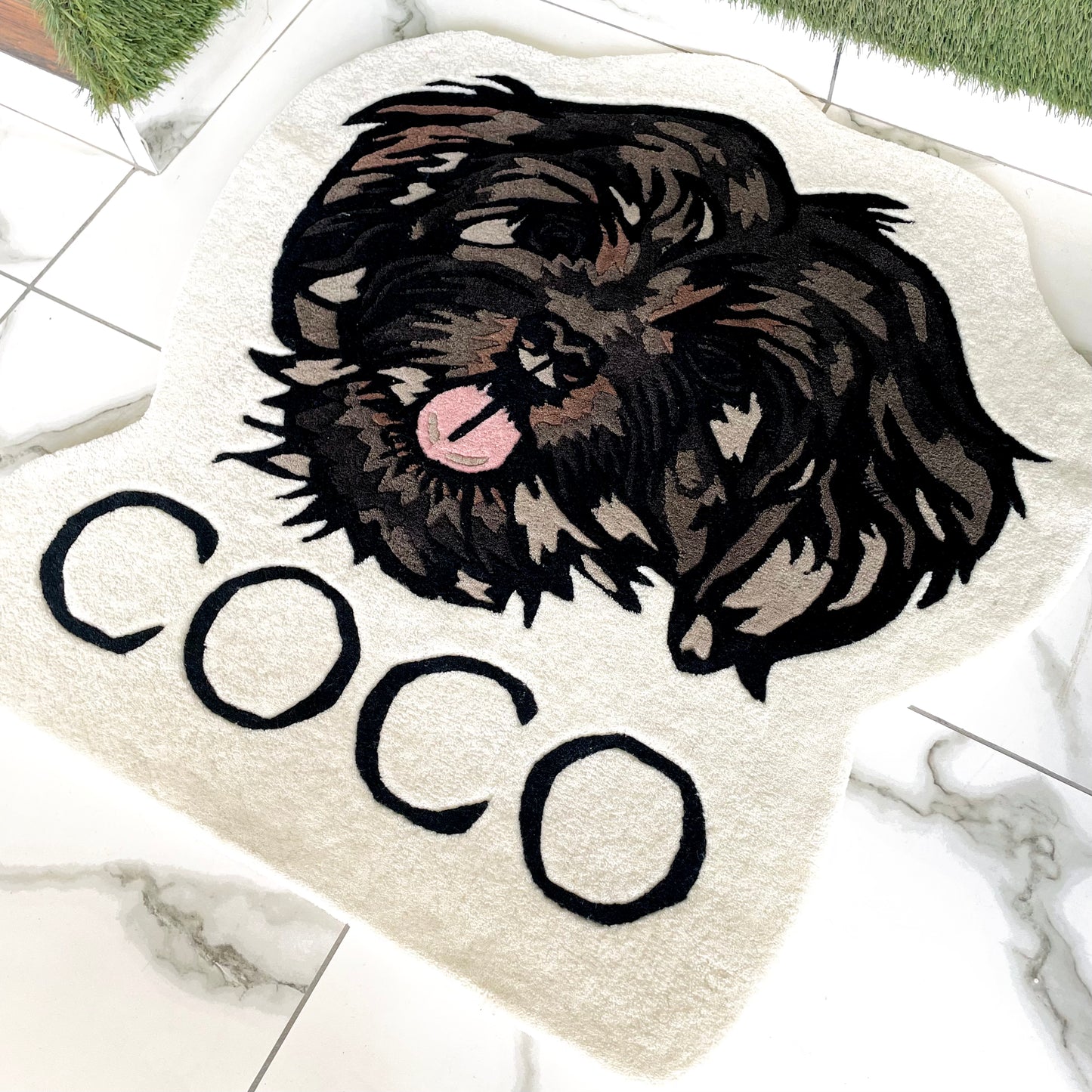 COCO - The Lhasa Apso Hand-Tufted Rug (Customisable) side view