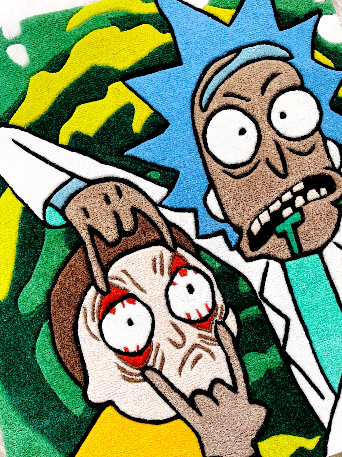 Rick and Morty Portal Hand-Tufted Rug closeup
