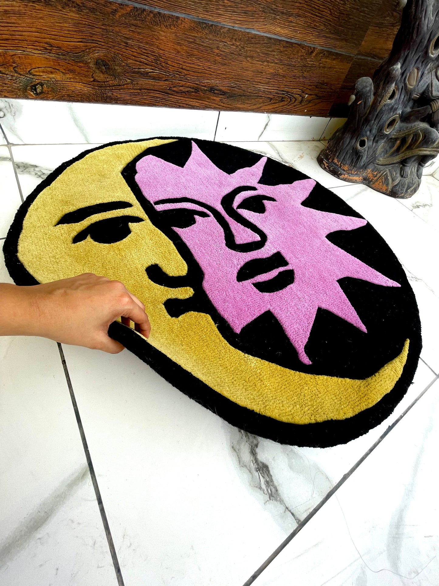 Sun and Moon Hand-Tufted Rug