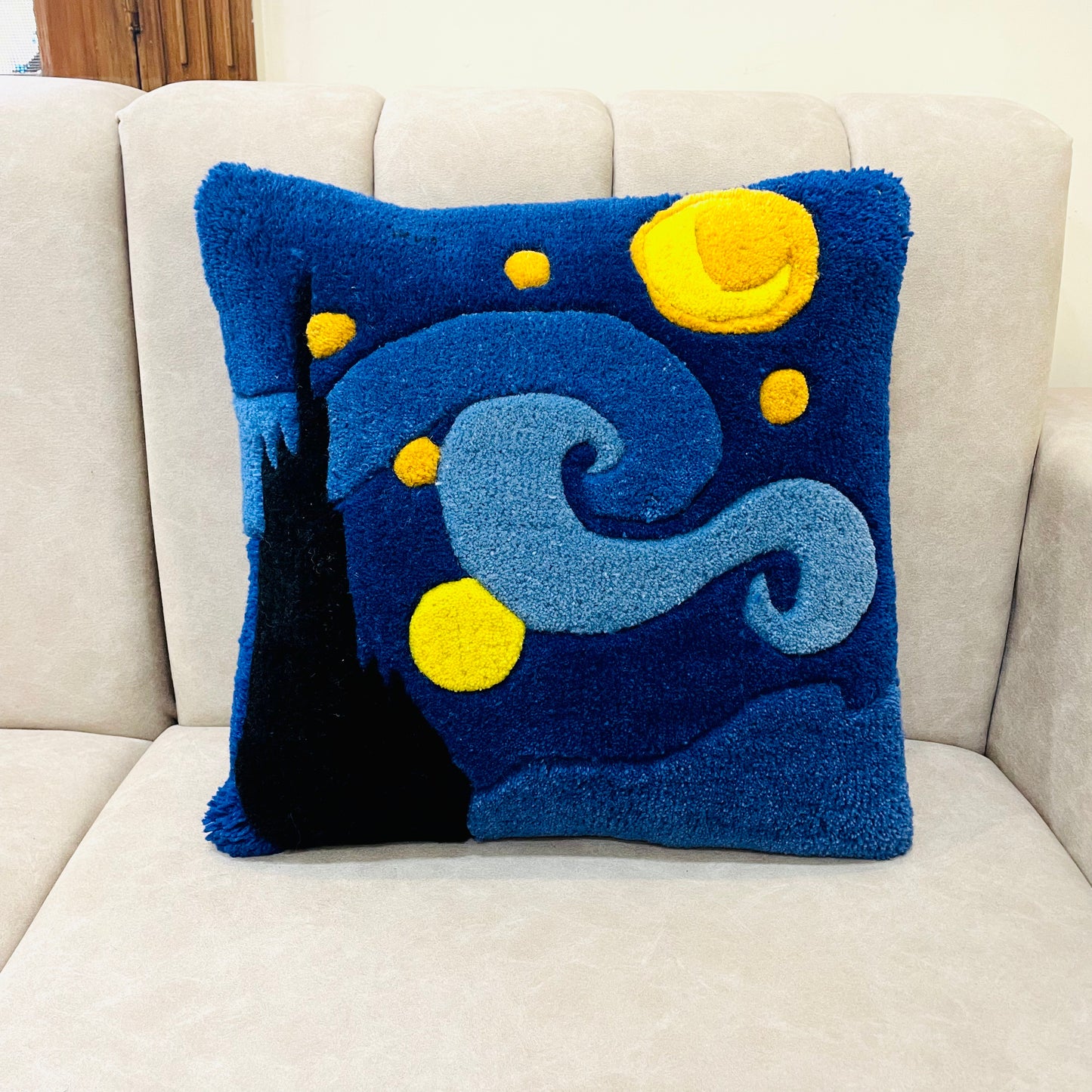 The Starry Night - Van Gogh Tufted Cushion Cover