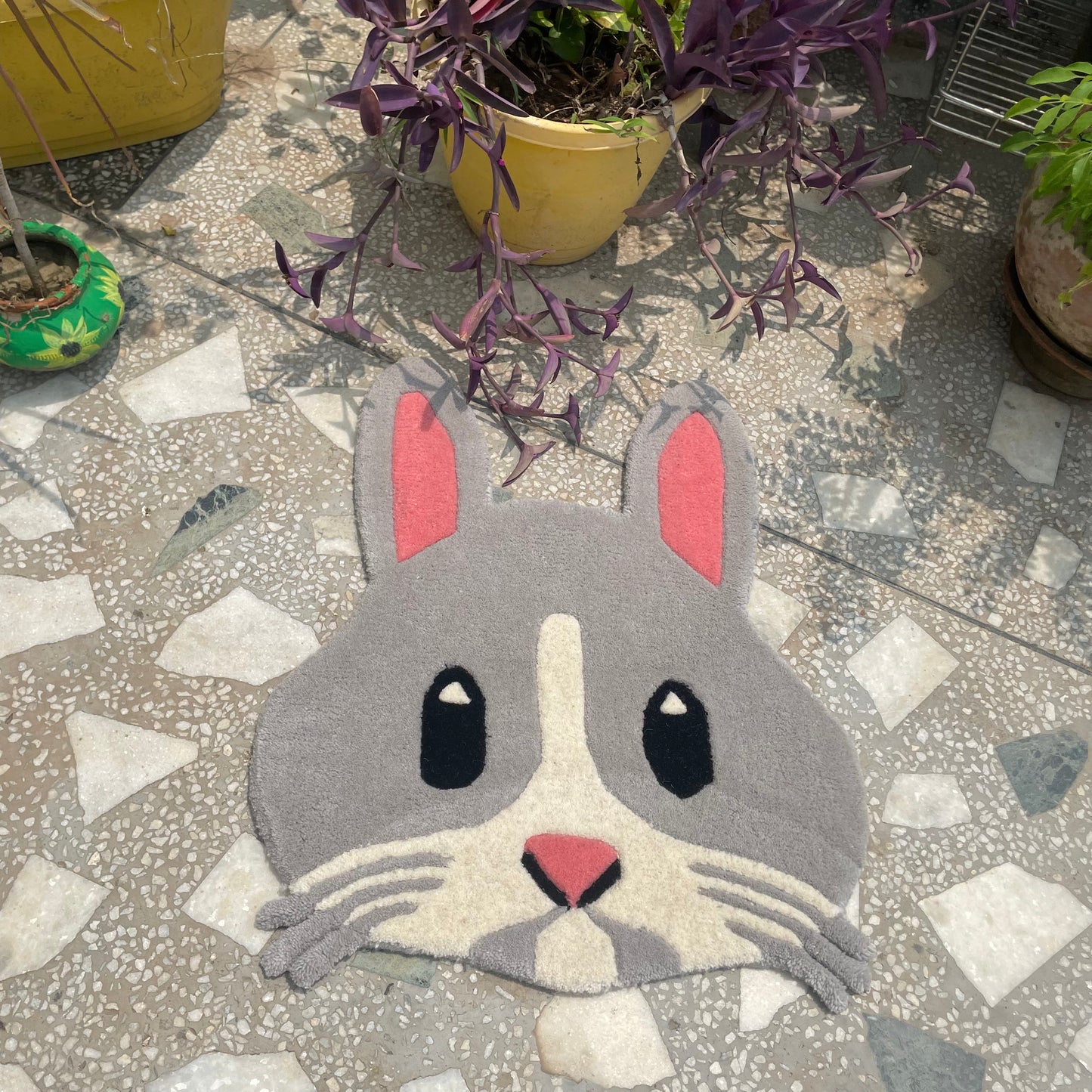 Bunny emoji rug