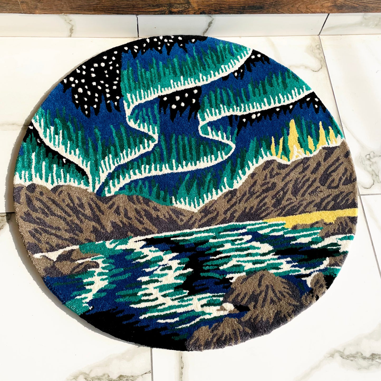 The Northern Lights (Aurora Borealis) Hand-Tufted Rug