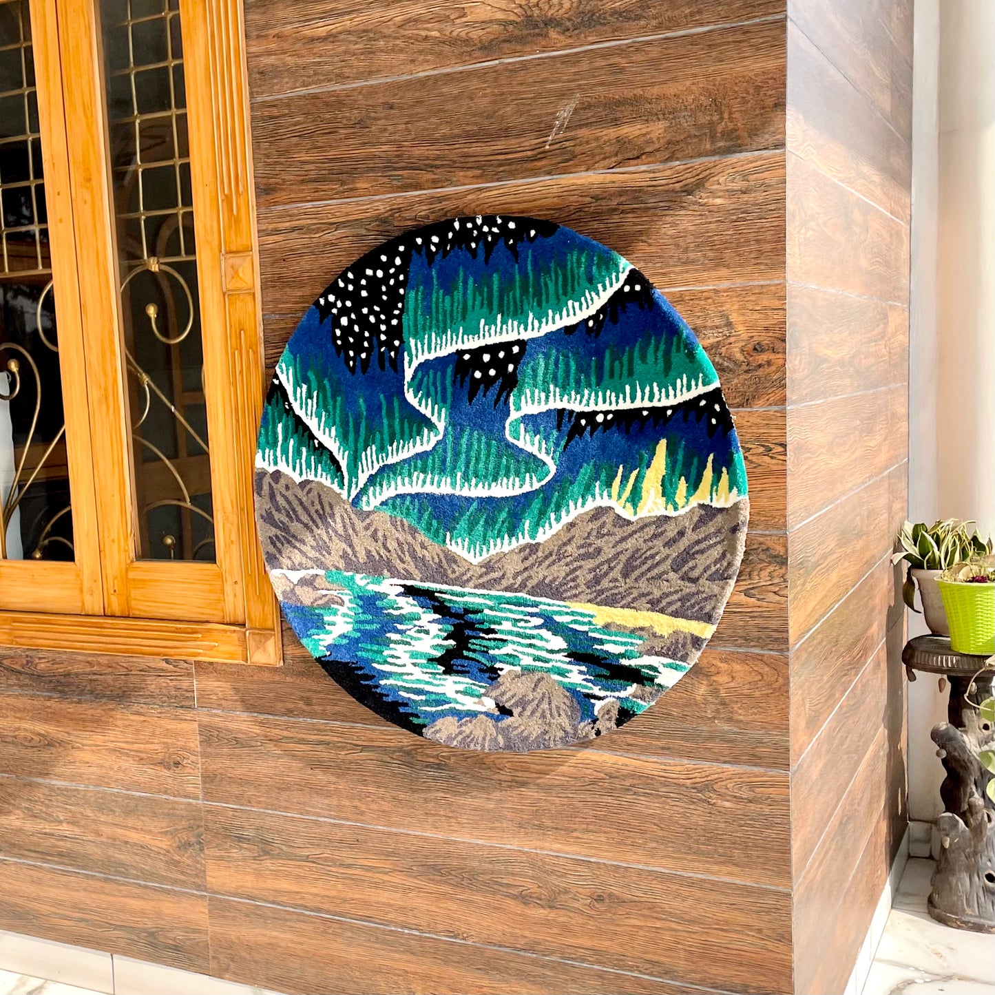The Northern Lights (Aurora Borealis) Hand-Tufted Rug