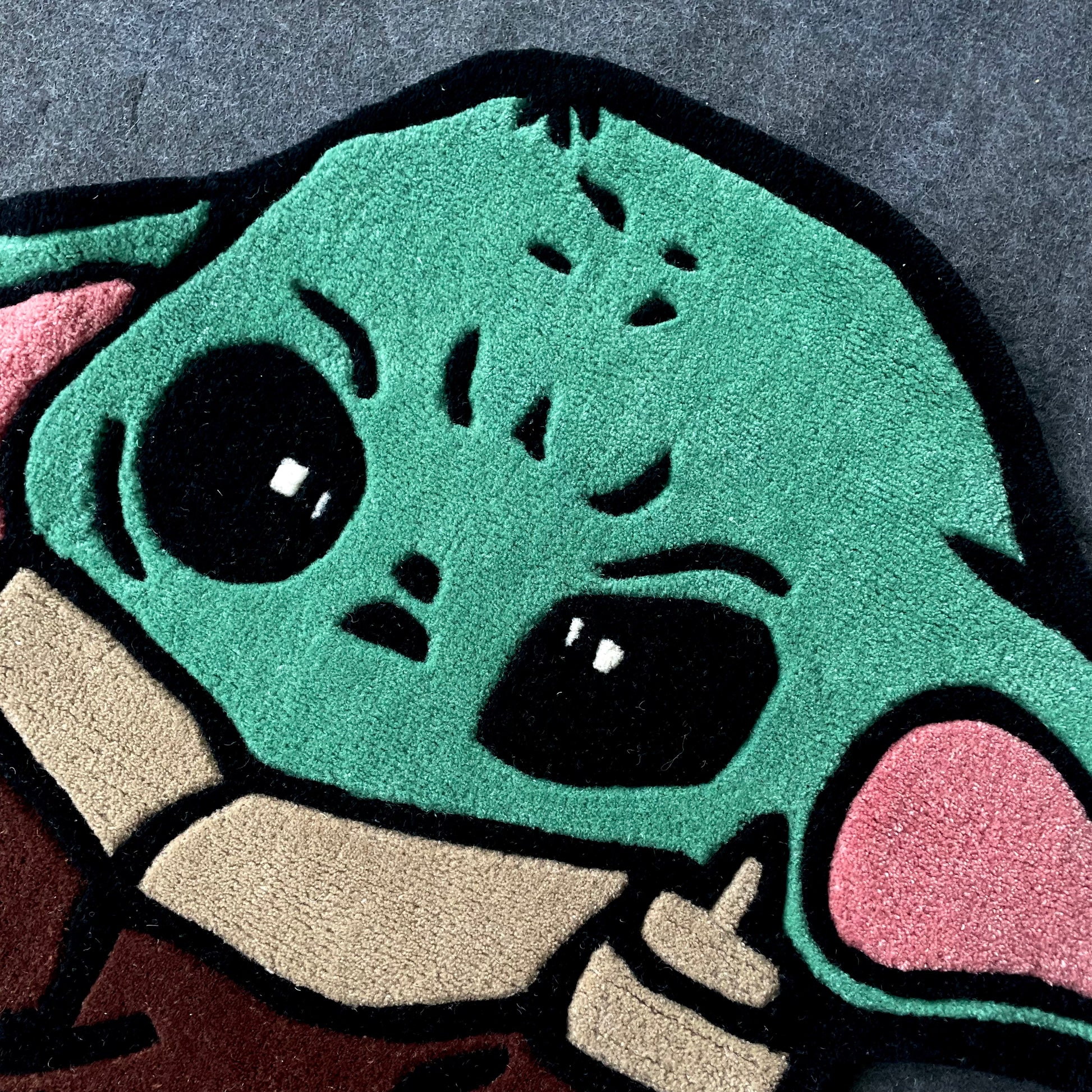 Baby Yoda Middle Finger Hand-Tufted Rug