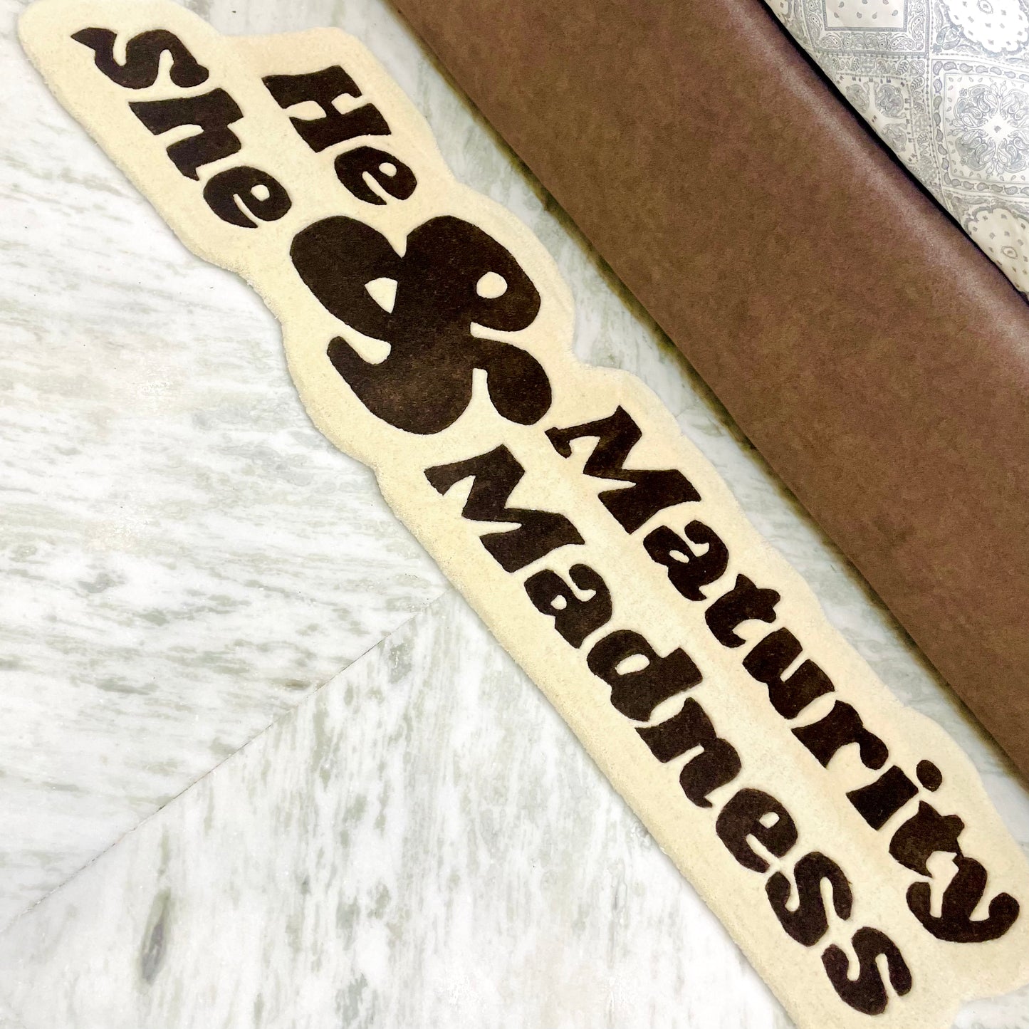 He & Maturity ; She & Madness Hand Tufted Rug
