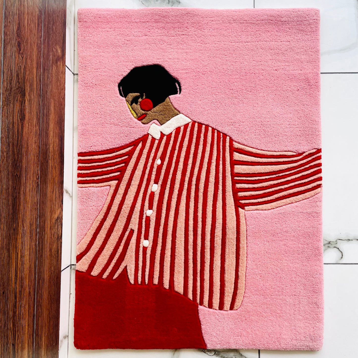 The Girl In Red Stripes Hand-Tufted Rug | Ready To Ship