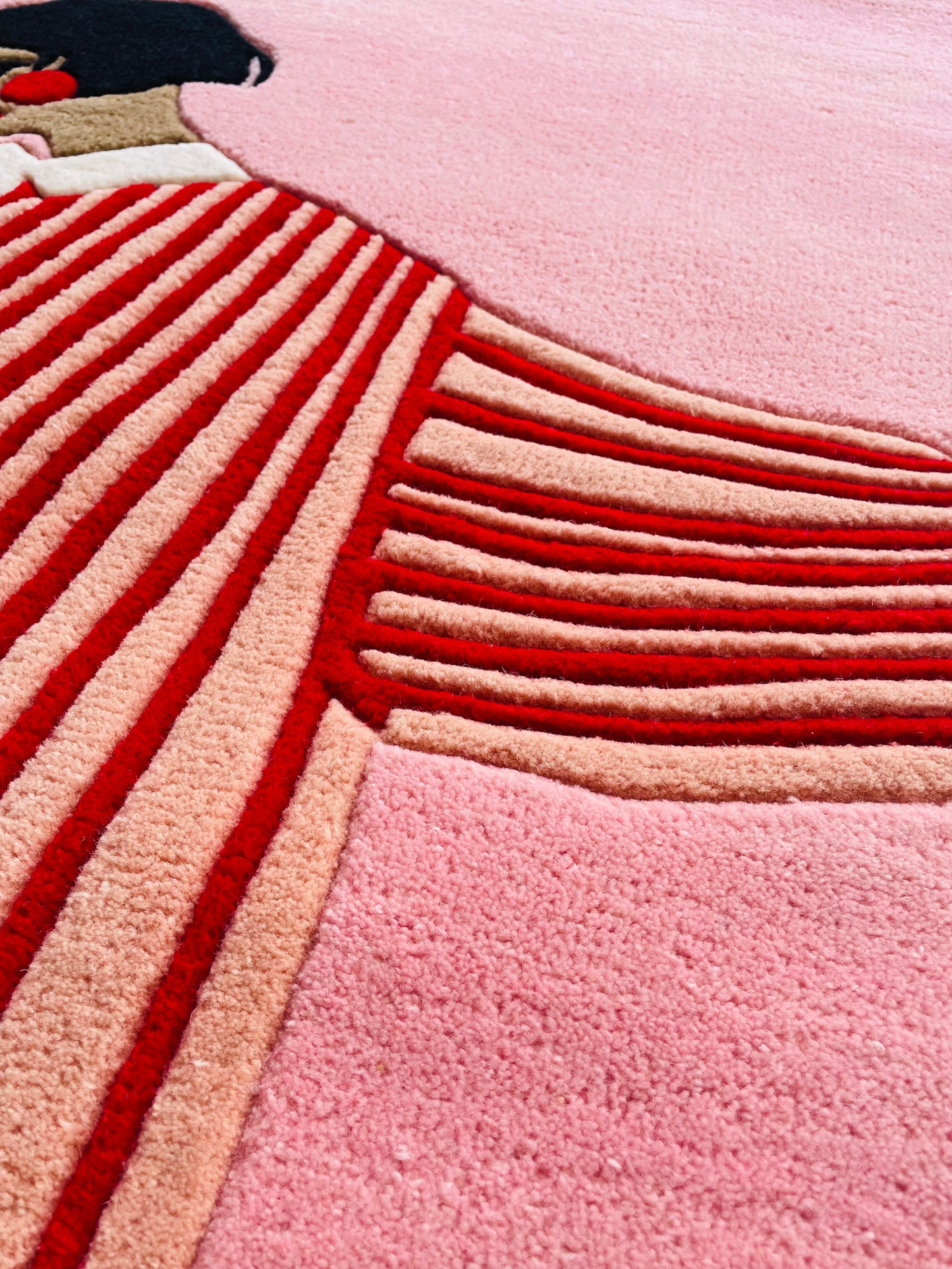The Girl In Red Stripes Hand-Tufted Rug | Ready To Ship