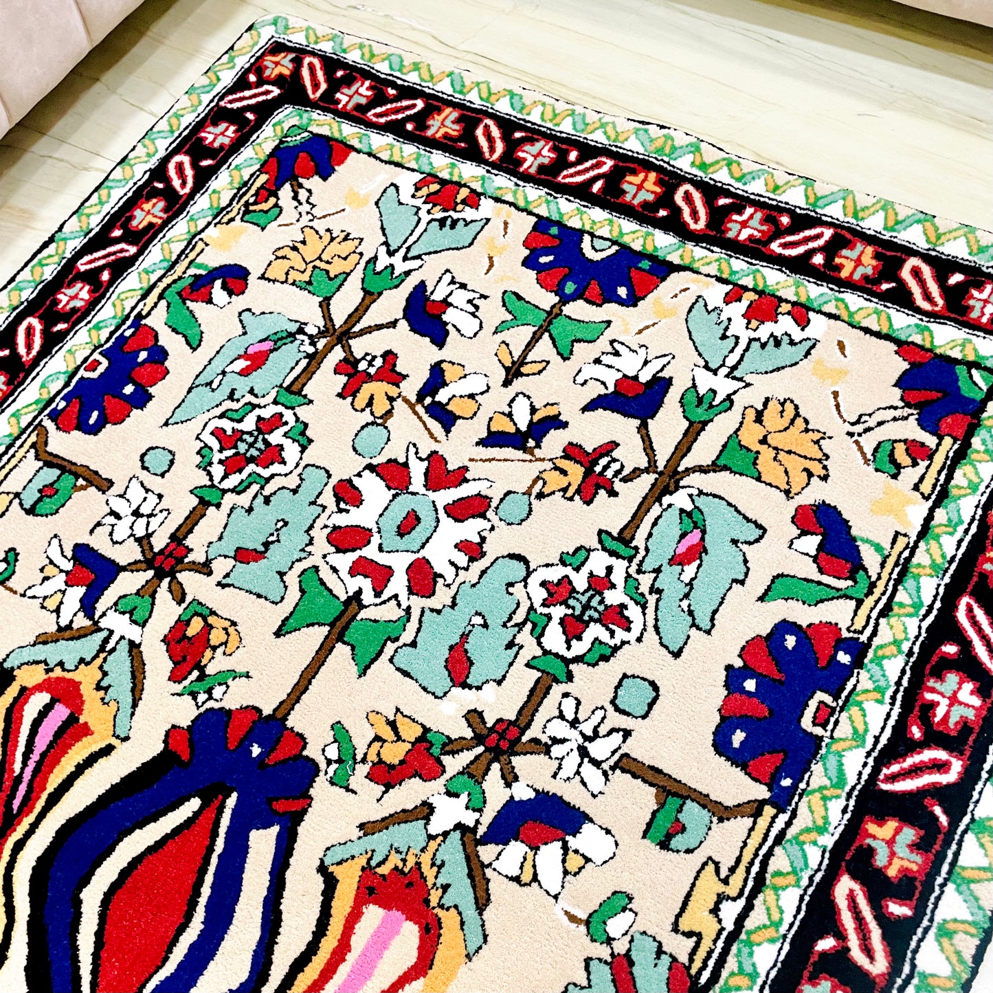 Melting Persian Hand-Tufted Rug