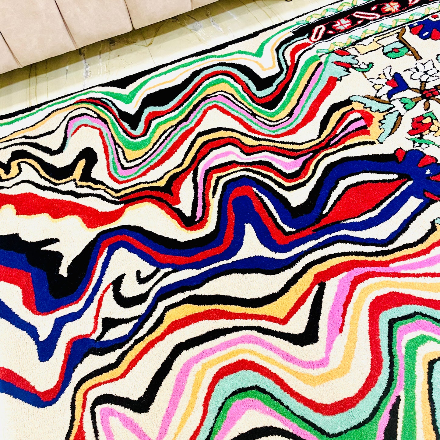 Melting Persian Hand-Tufted Rug