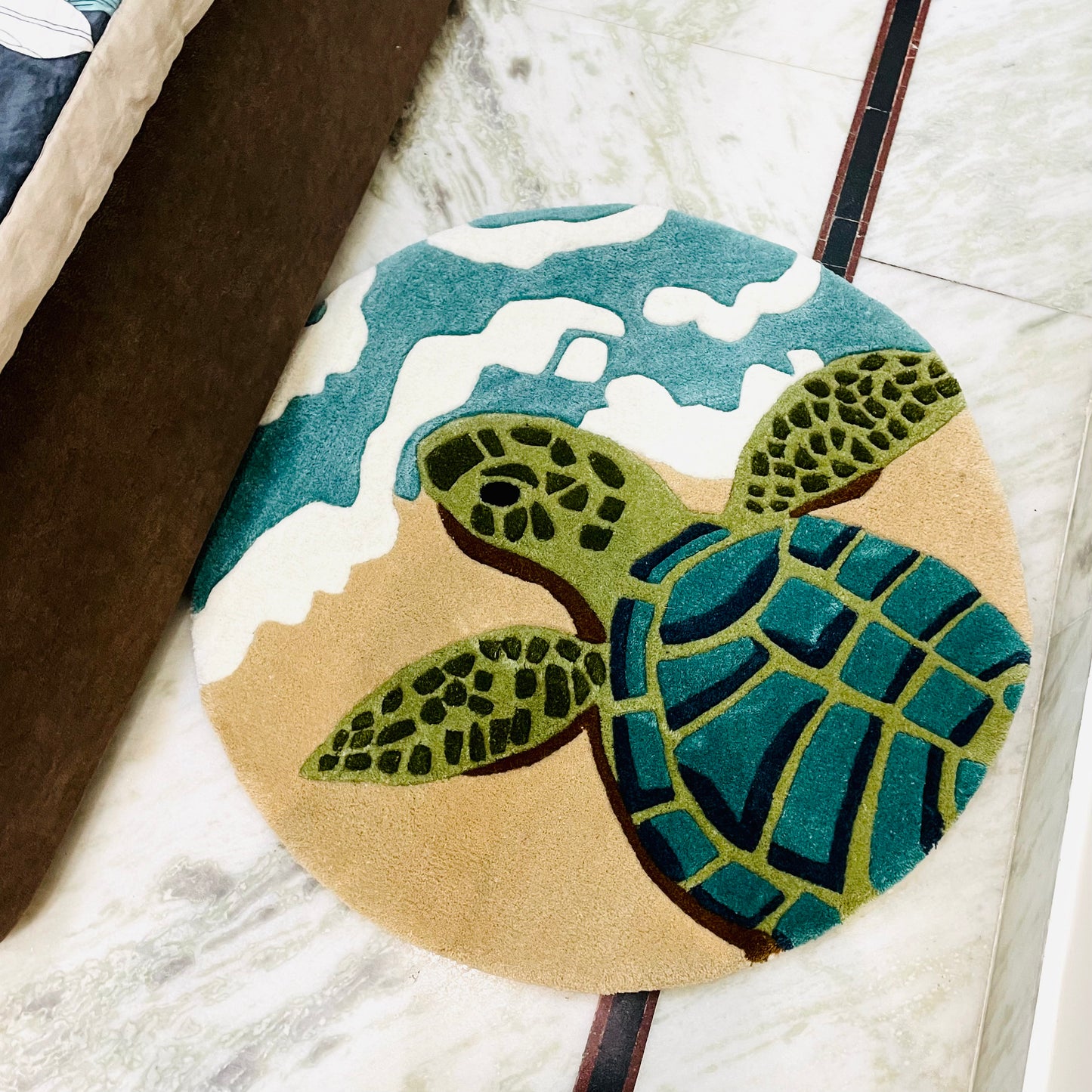 Sea Turtle Beachside Hand-Tufted Rug