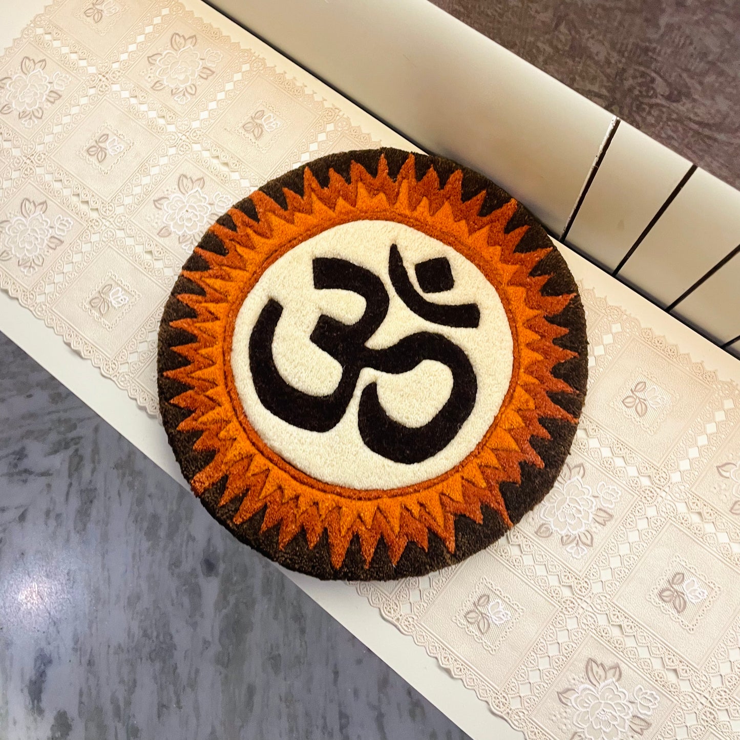 Om Hand-Tufted Wall/ Mandir Counter Decor