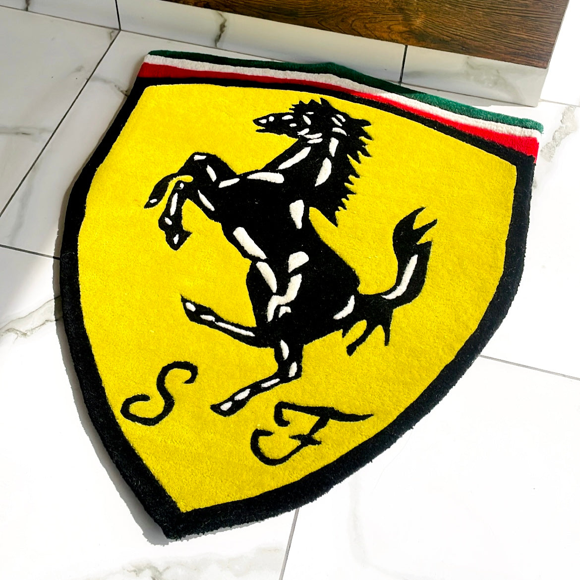 Ferrari Logo Hand-Tufted Rug