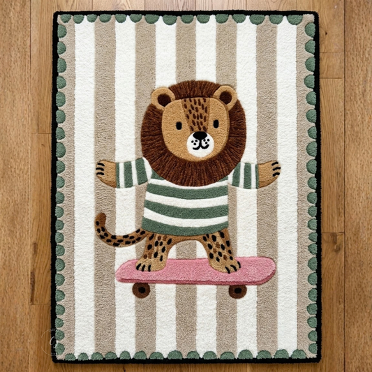 Skater Lion Hand-Tufted Rug