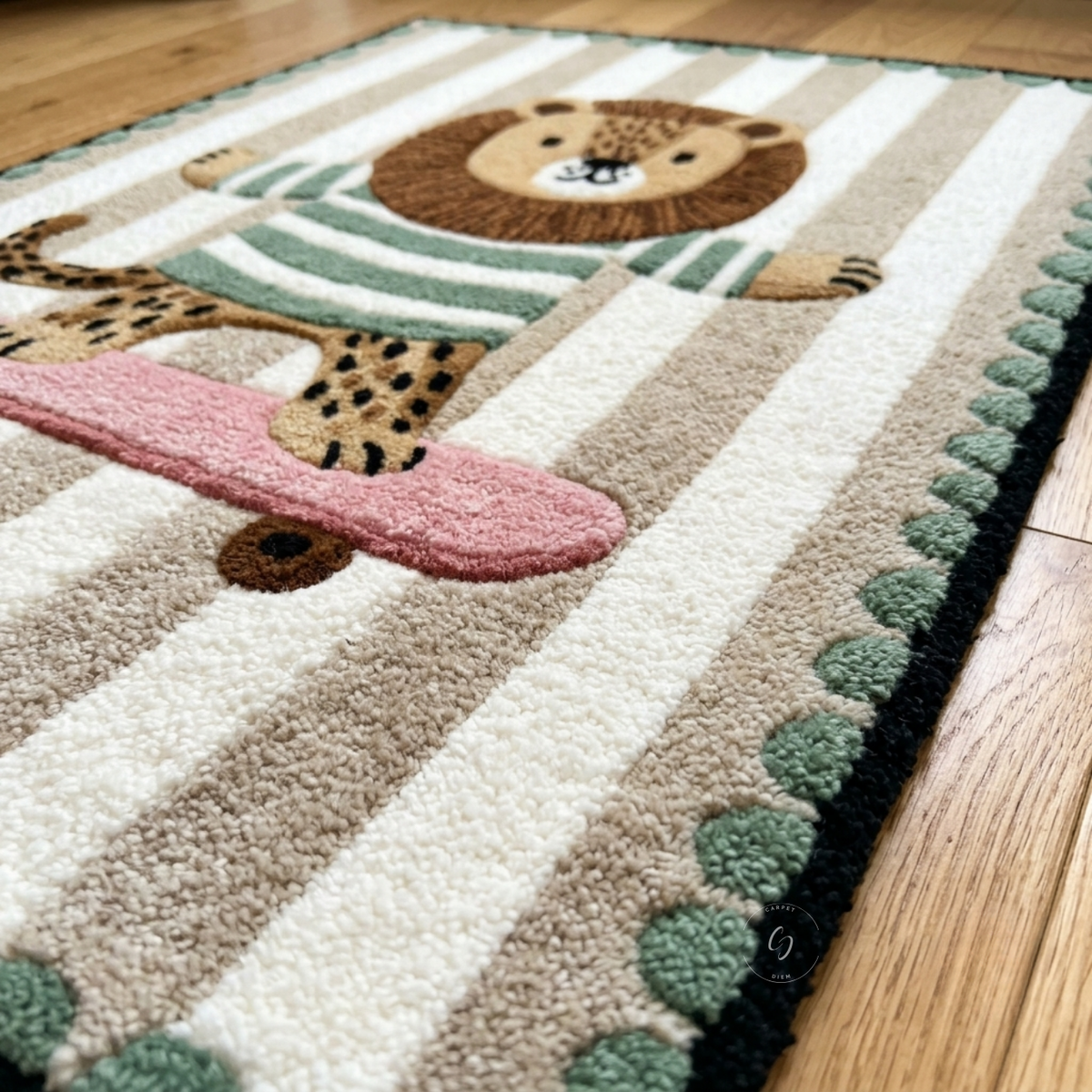 Skater Lion Hand-Tufted Rug