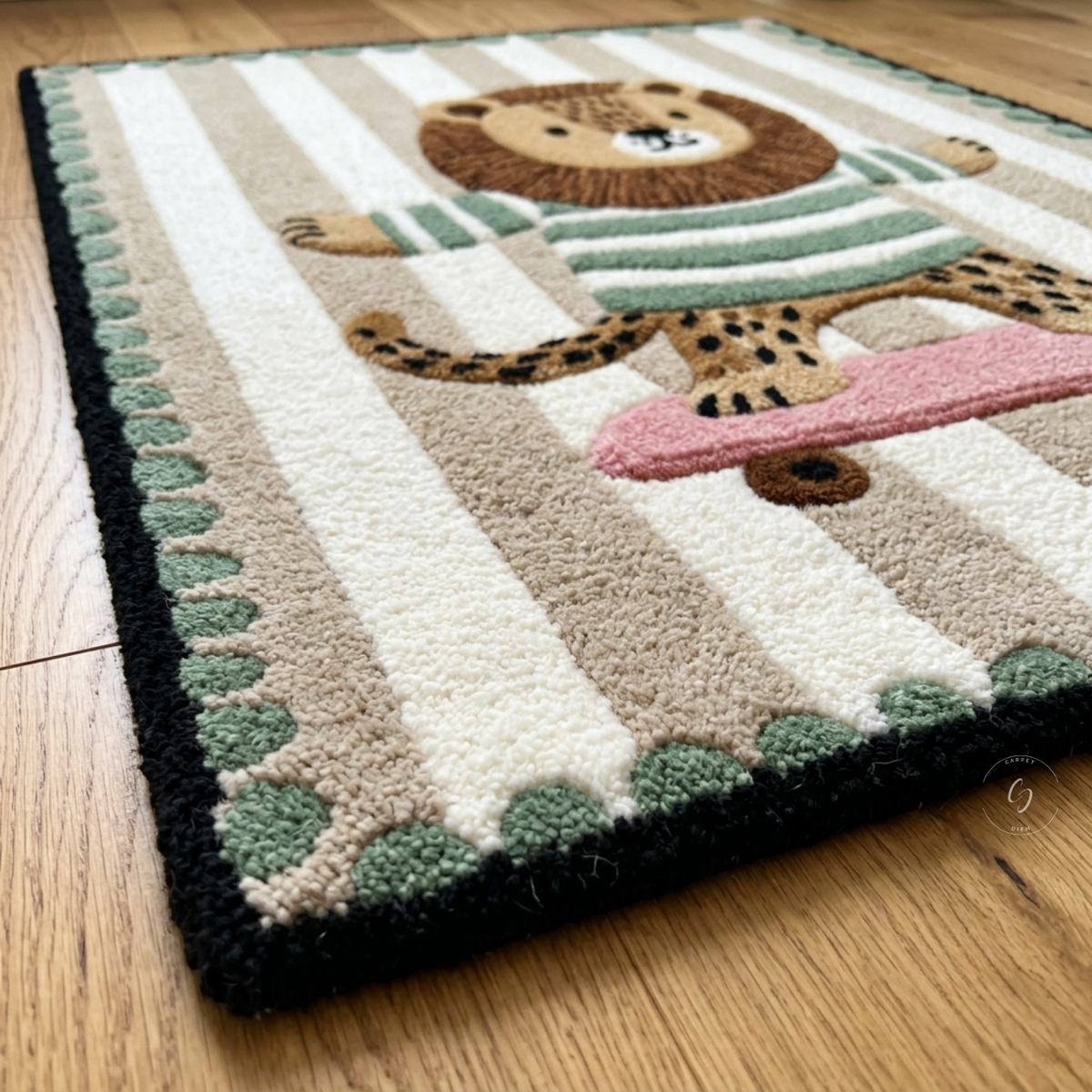 Skater Lion Hand-Tufted Rug