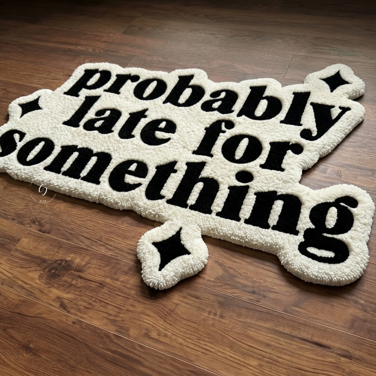 Probably Late For Something Hand Tufted Rug