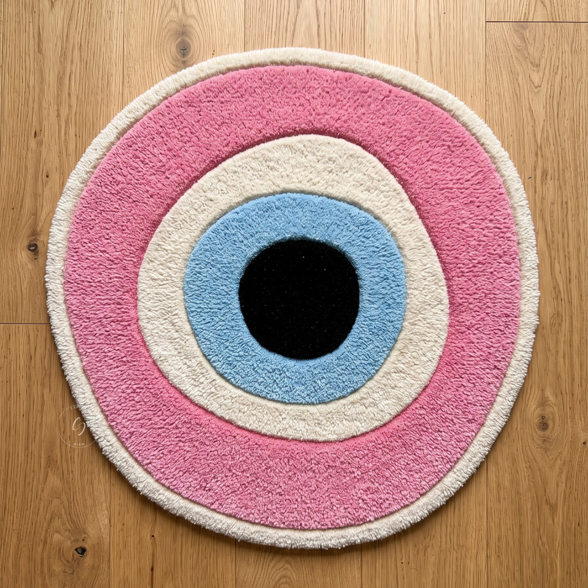 Pink Evil Eye Hand Tufted Rug