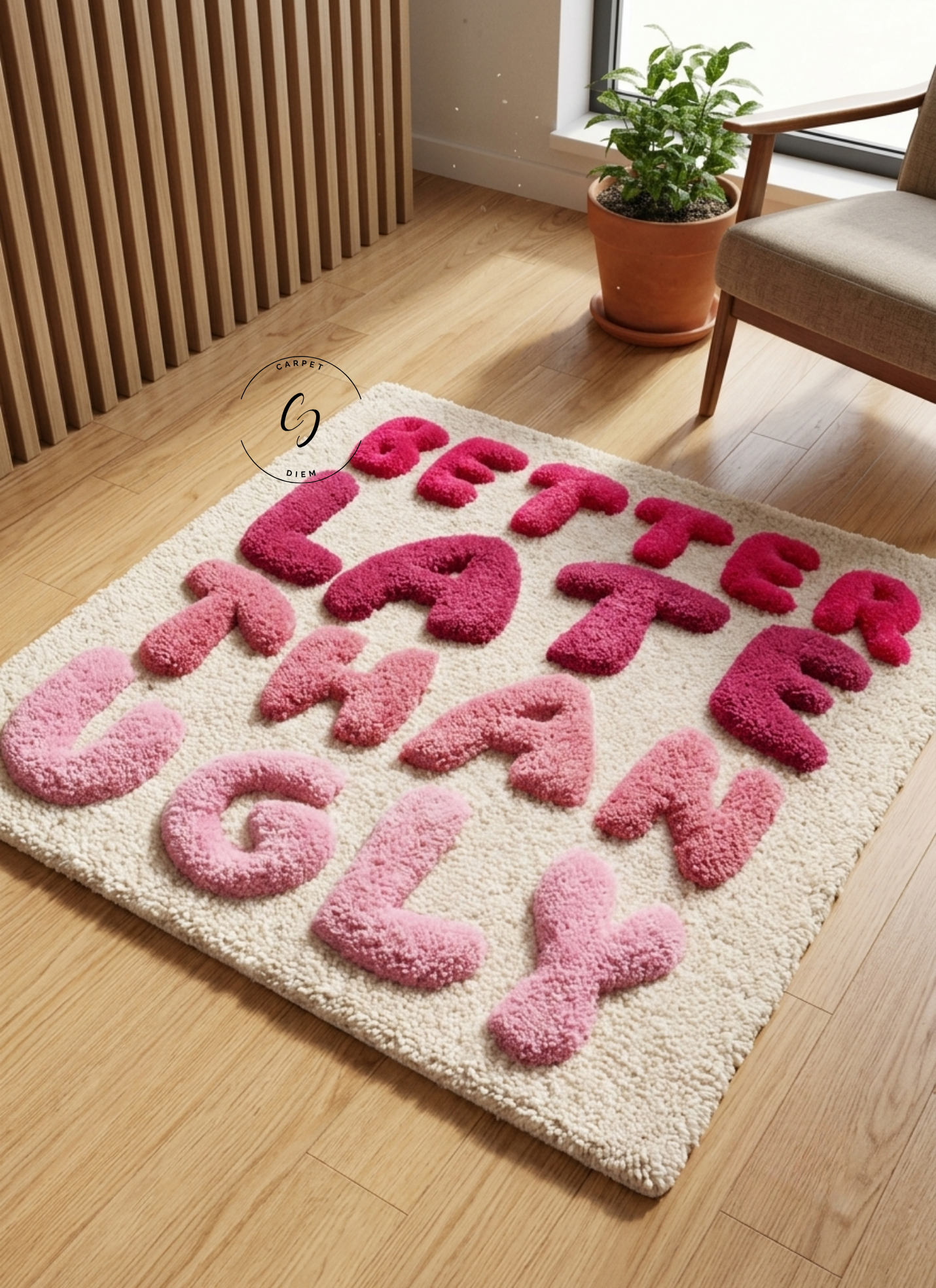 Better Late Than Ugly 3D Hand-Tufted Rug