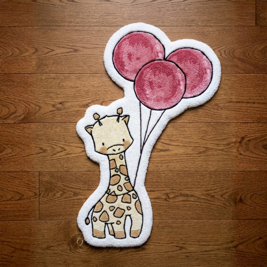 Balloon Giraffe Hand-Tufted Rug