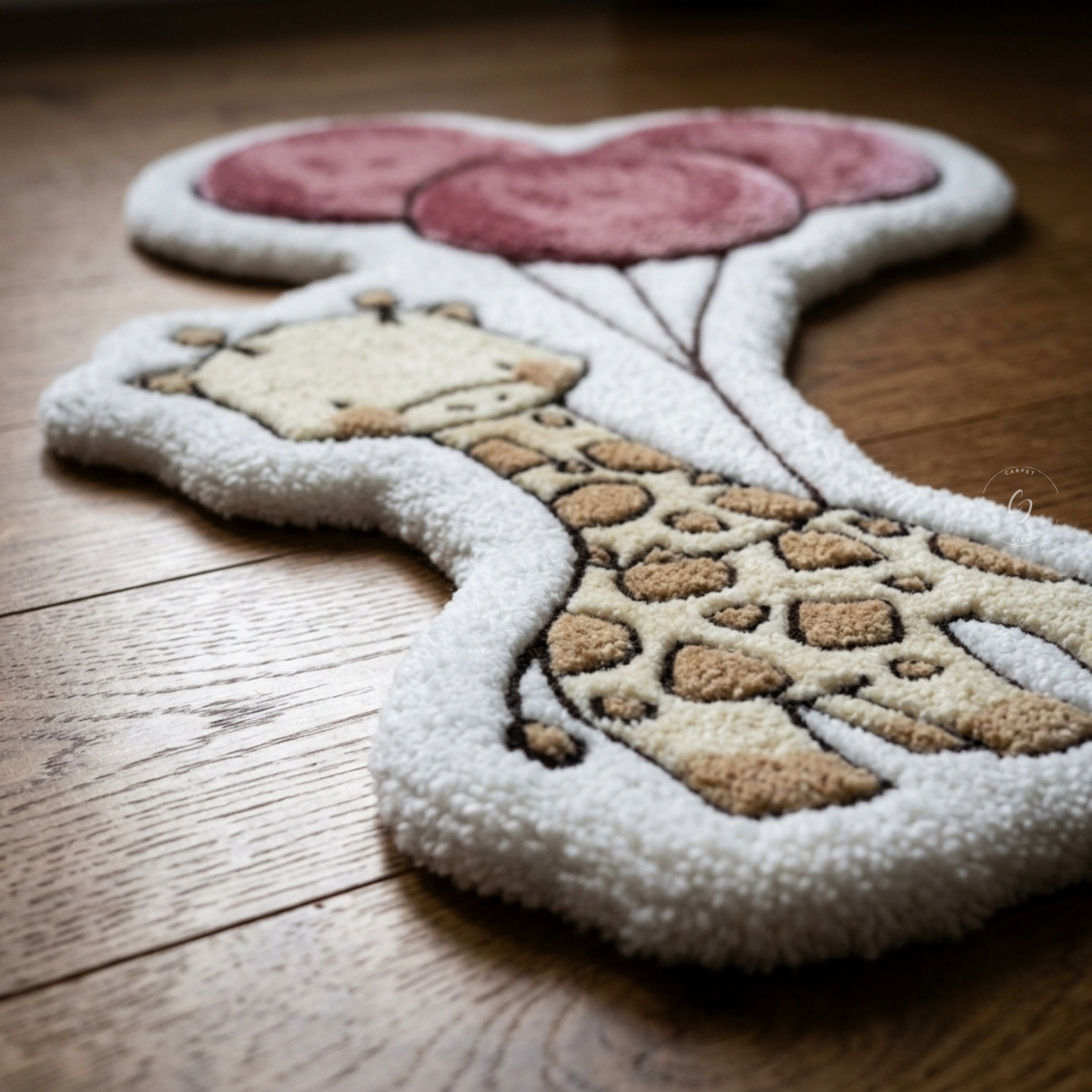 Balloon Giraffe Hand-Tufted Rug