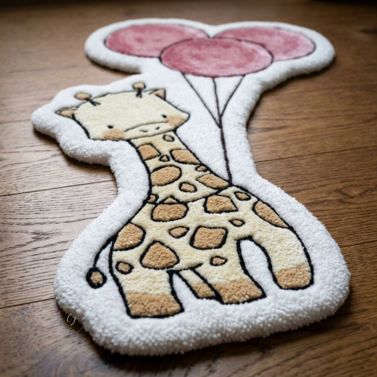Balloon Giraffe Hand-Tufted Rug