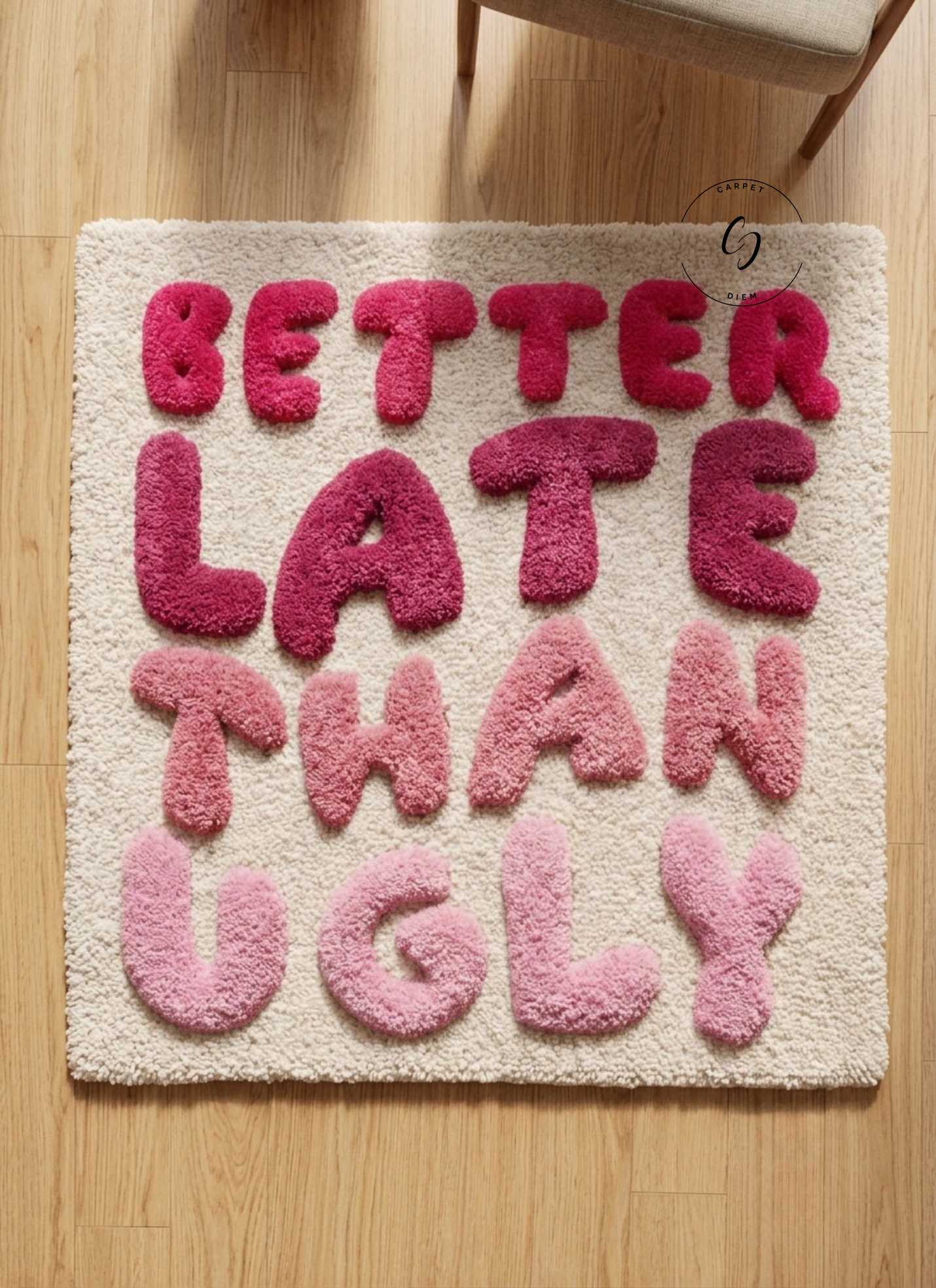 Better Late Than Ugly 3D Hand-Tufted Rug
