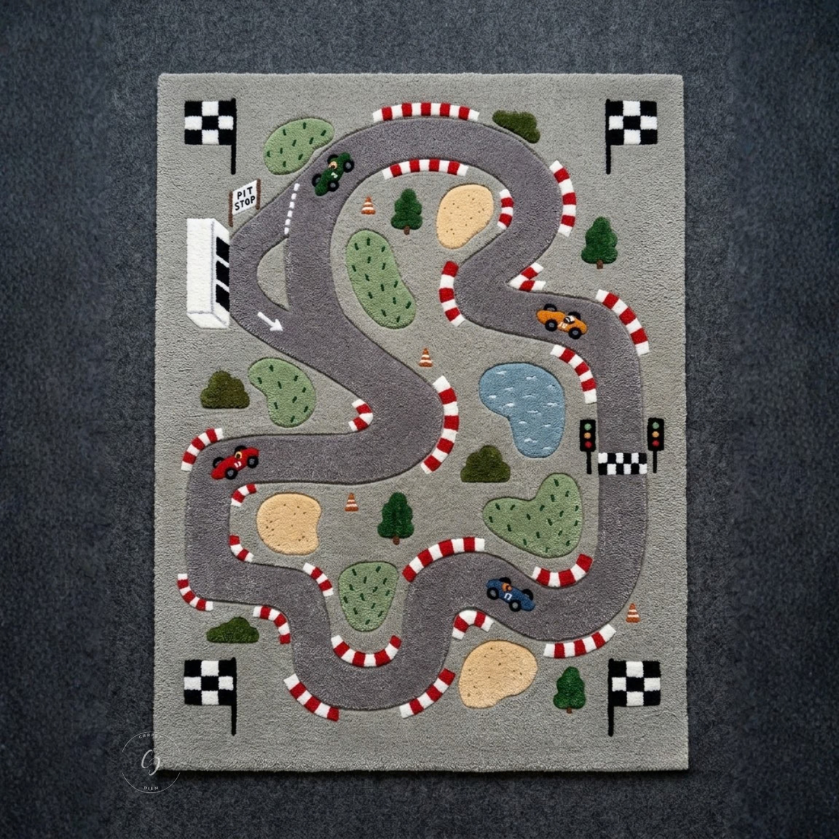 Race Track Play Hand-Tufted Rug
