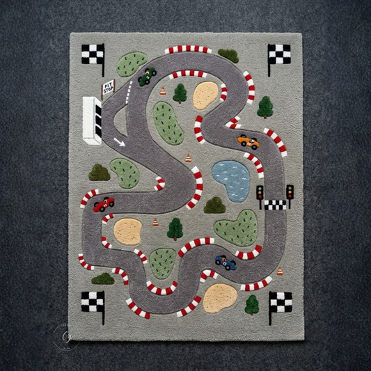 Race Track Play Hand-Tufted Rug
