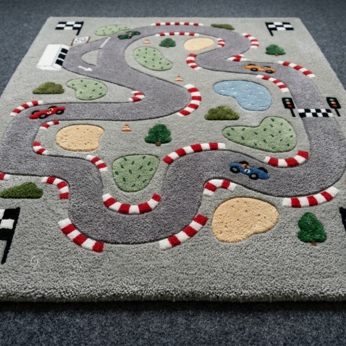 Race Track Play Hand-Tufted Rug