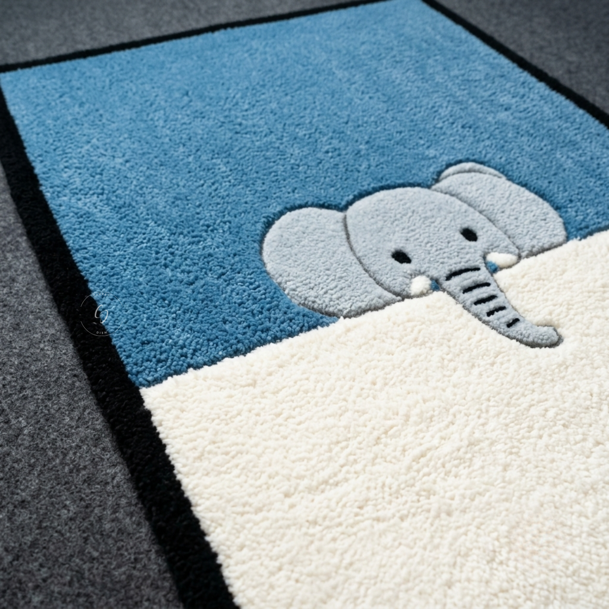 Peekaboo Elephant Hand-Tufted Rug