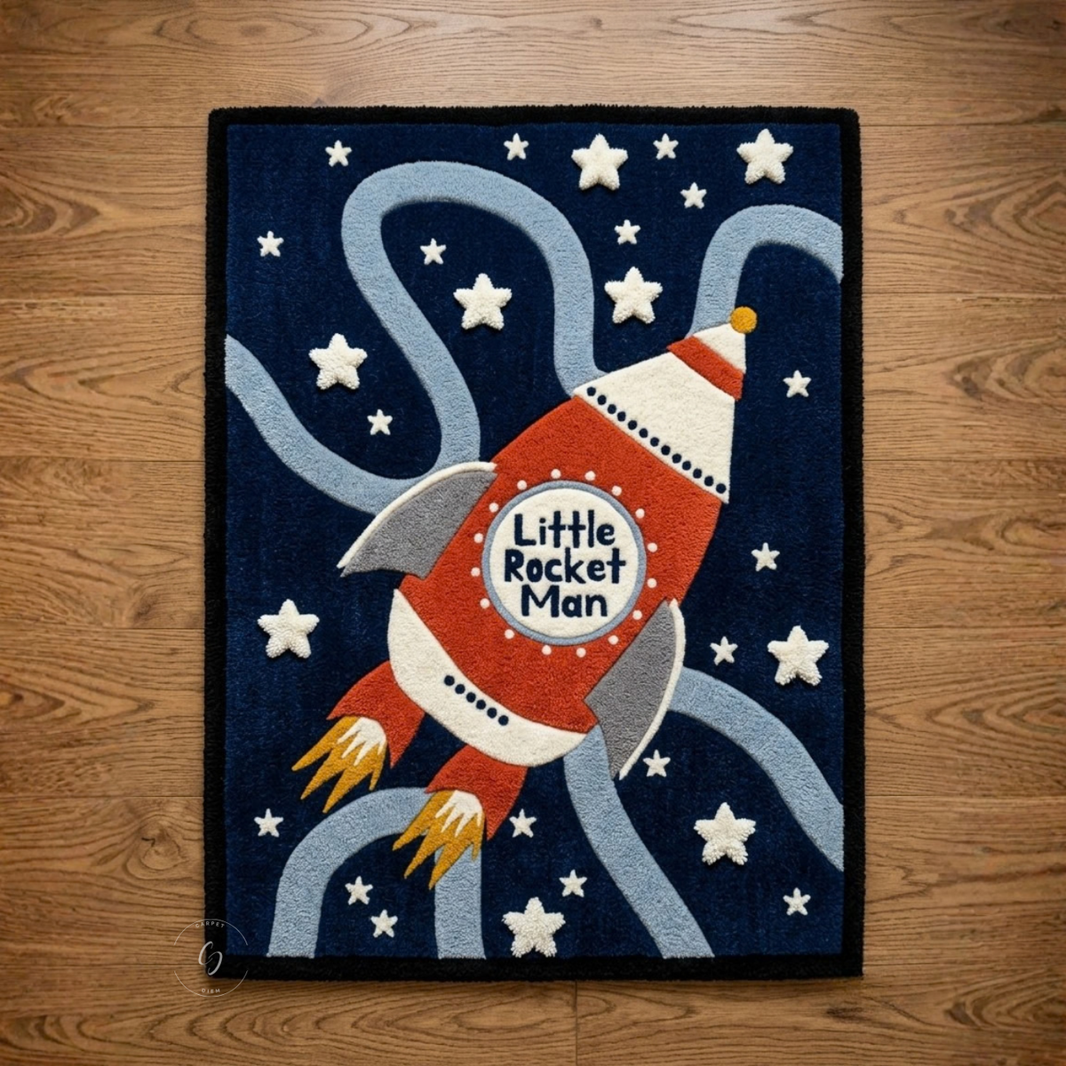 Little Rocket Man Hand-Tufted Rug