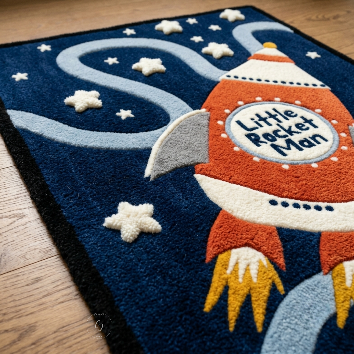 Little Rocket Man Hand-Tufted Rug