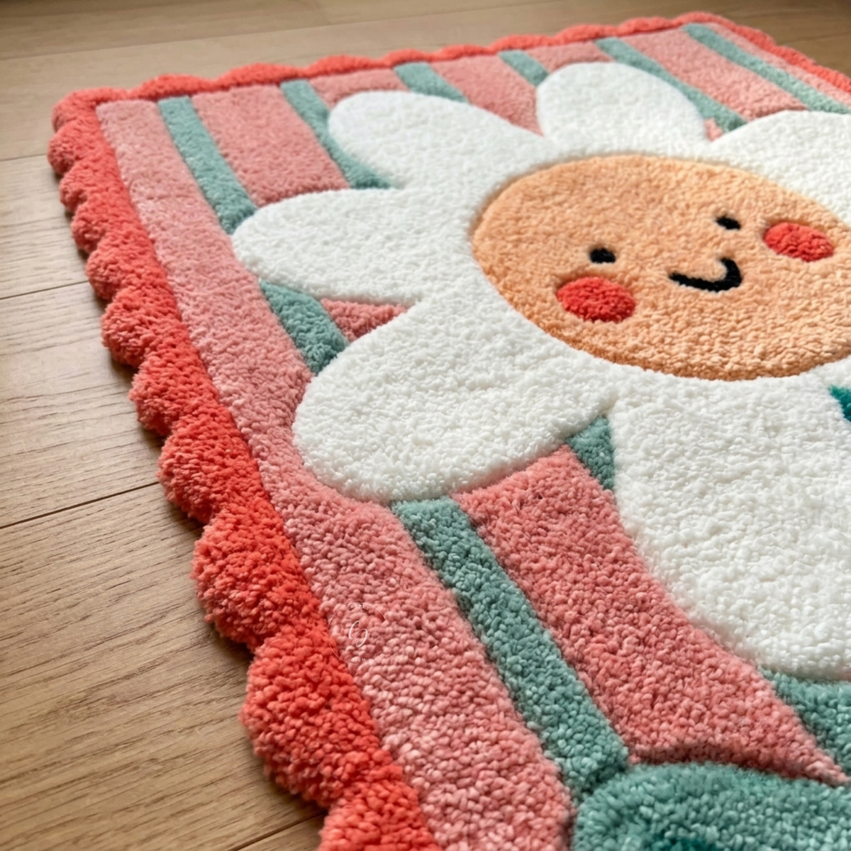 Happy Daisy Stripes Hand-Tufted Rug