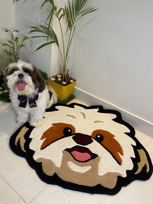 Shih Tzu Face Hand-Tufted Rug