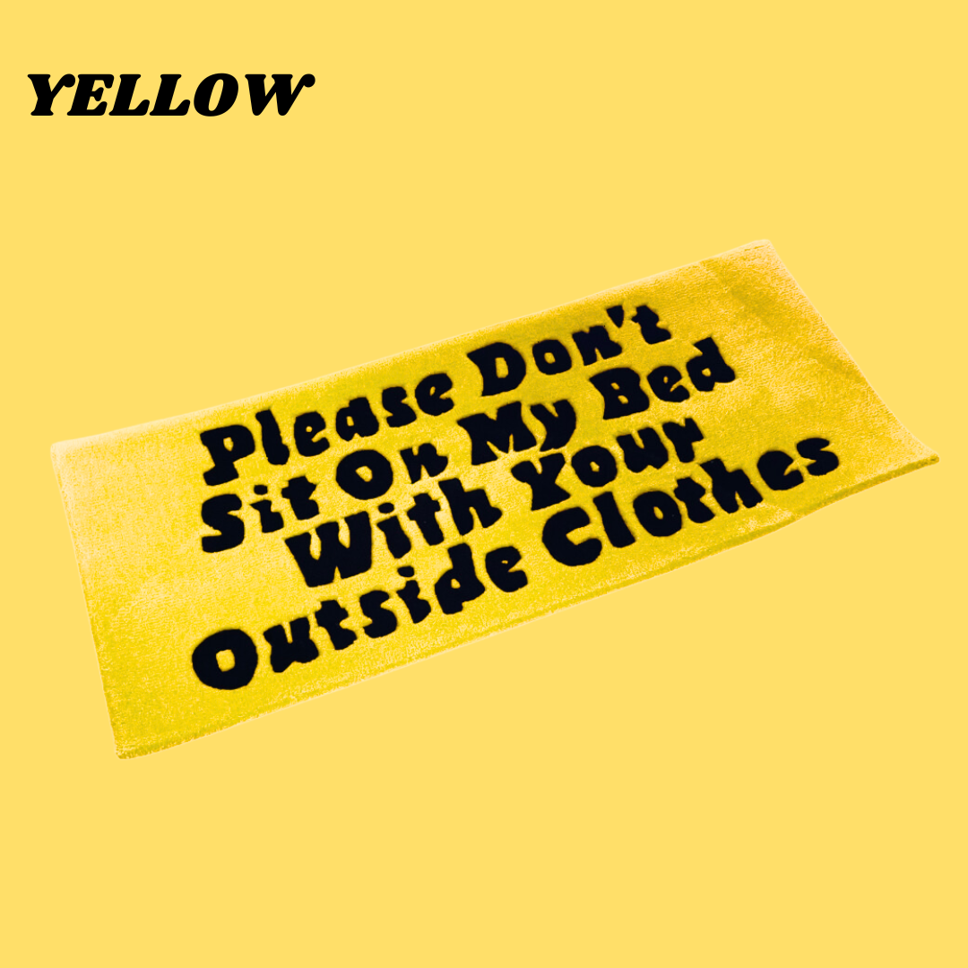 Please Don't Sit On My Bed With Your Outside Clothes Hand-Tufted Rug, yellow variant