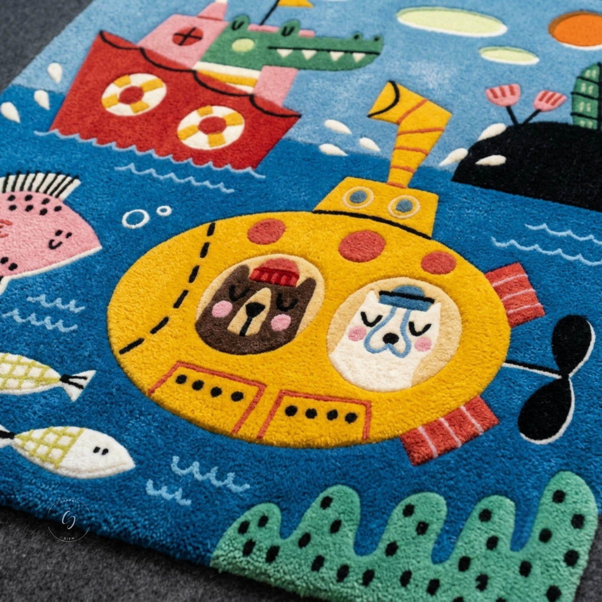 Submarine Adventure Hand-Tufted Rug