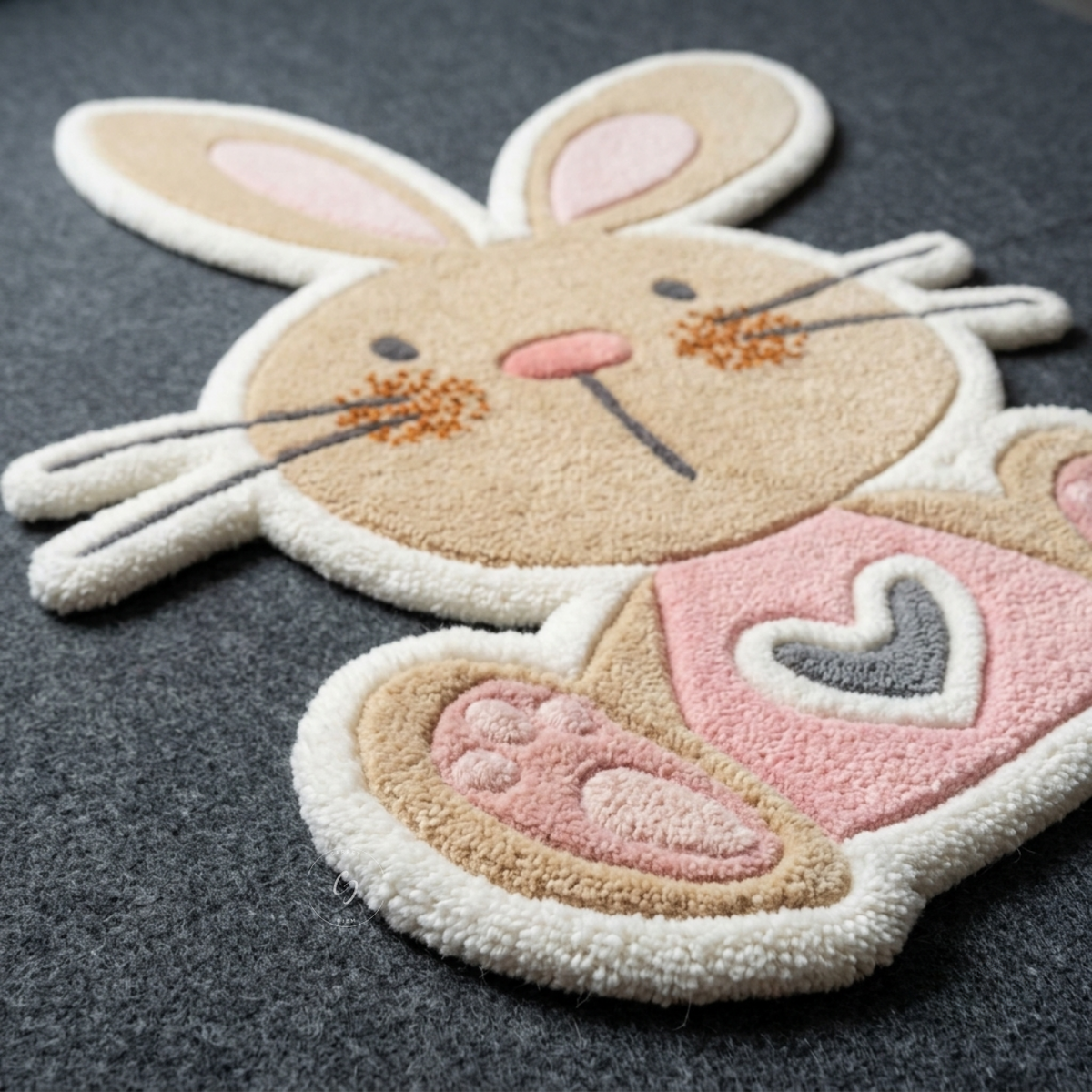 Sweet Bunny Hand-Tufted Rug