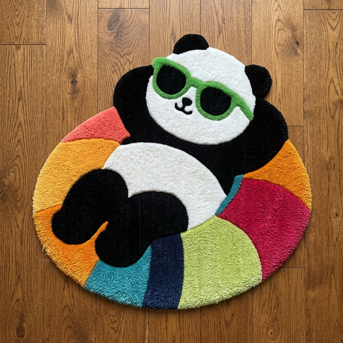 Panda Pool Day Hand-Tufted Rug
