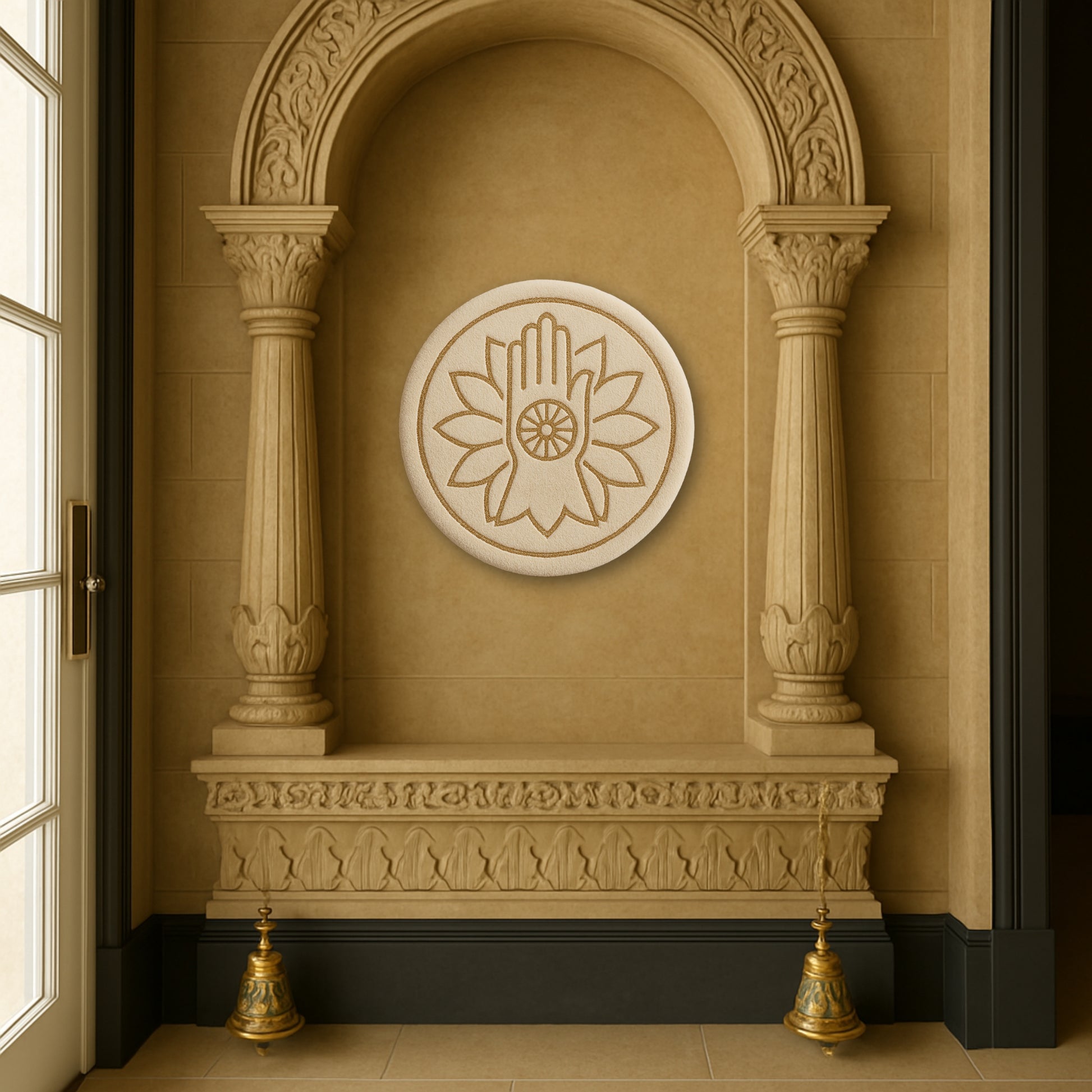 Ahimsa Parmo Dharma Hand-Tufted Wall Rug