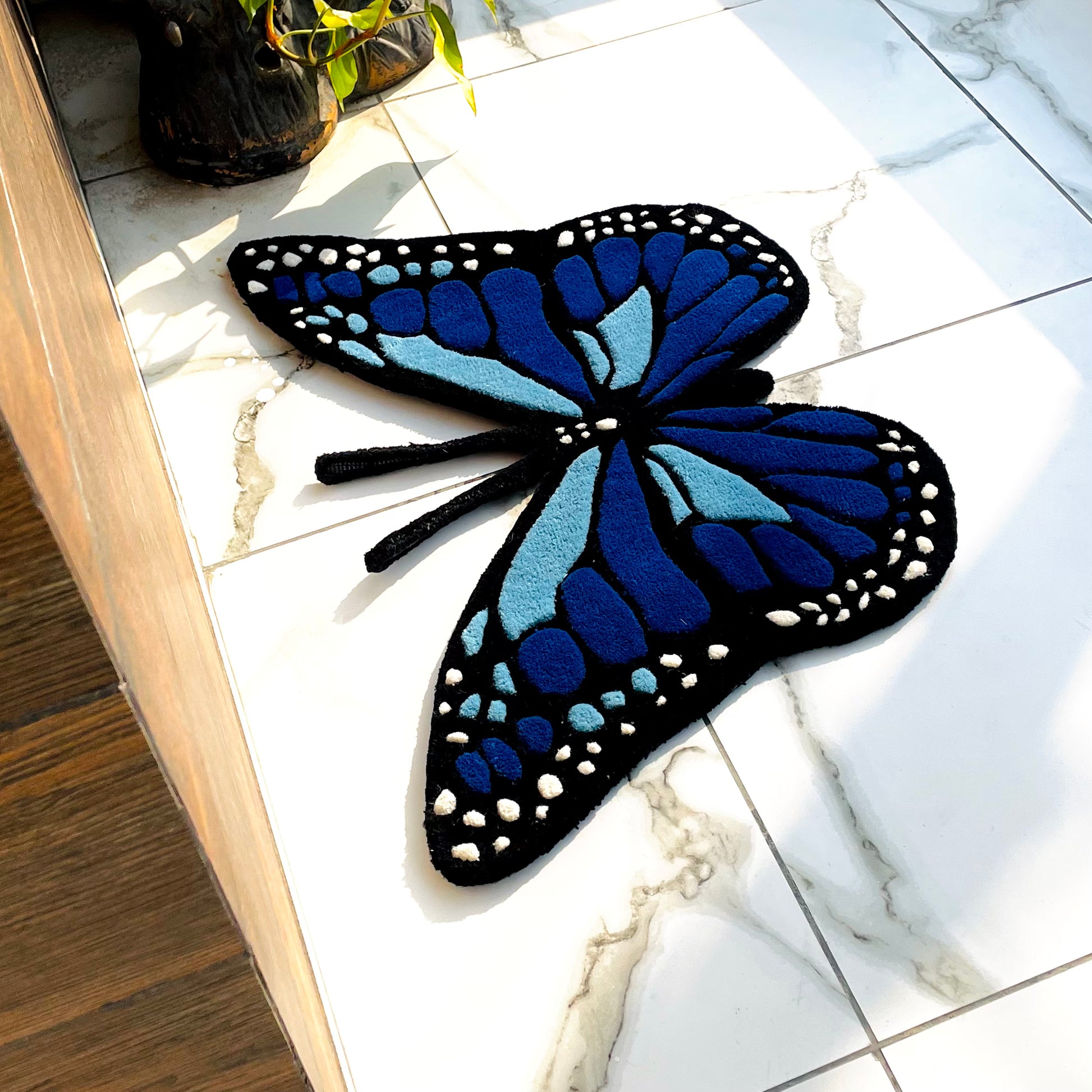 Naturestep Rug Butterfly Blue Butterfly Hand-Tufted Rug – Carpet Diem