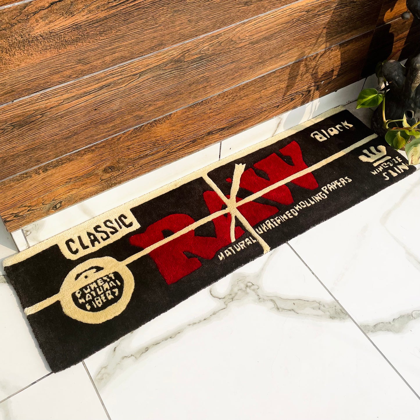 Raw Rolling Papers Hand-Tufted Rug side view