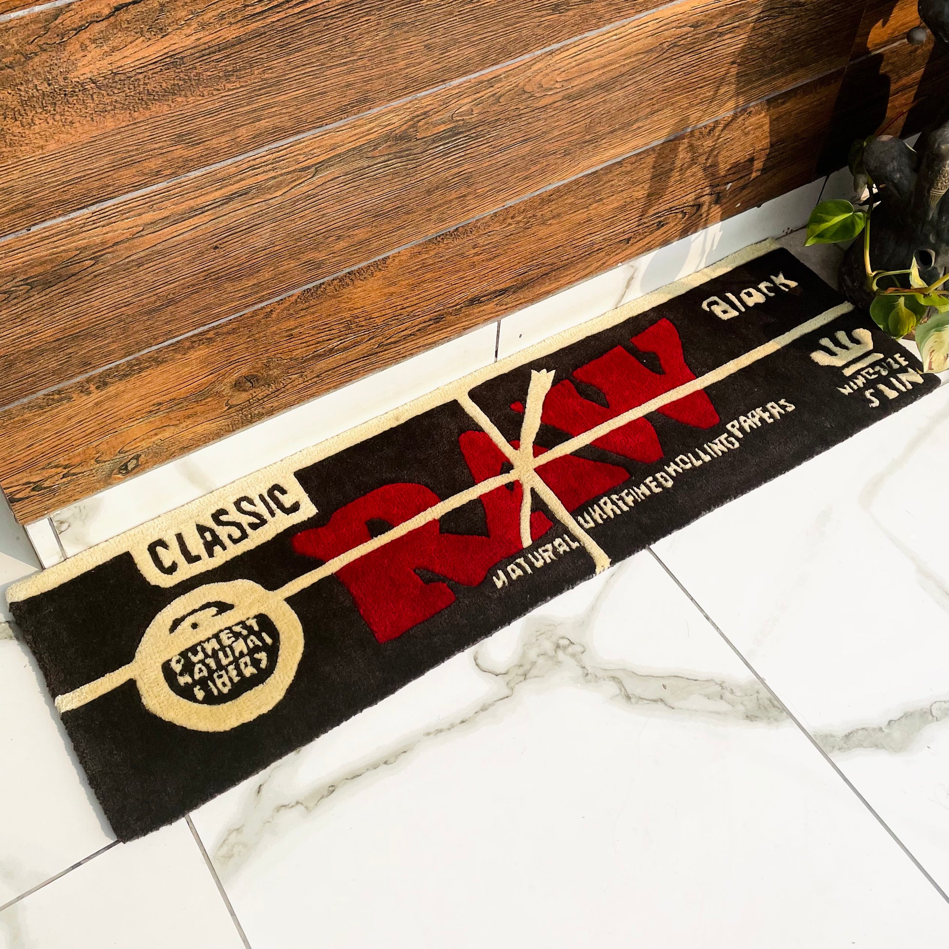 Raw Rolling Papers Hand-Tufted Rug side view